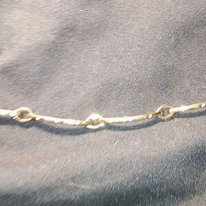Gold bar link bracelet with tiny xls